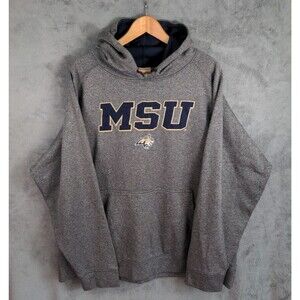 Champion MSU Bobcats Hoodie Men's 2XL Gray Long Sleeve Embroidered Logo NCAA